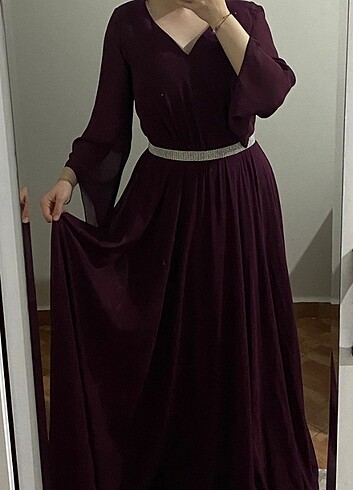 Diğer Mürdüm abiye elbise
