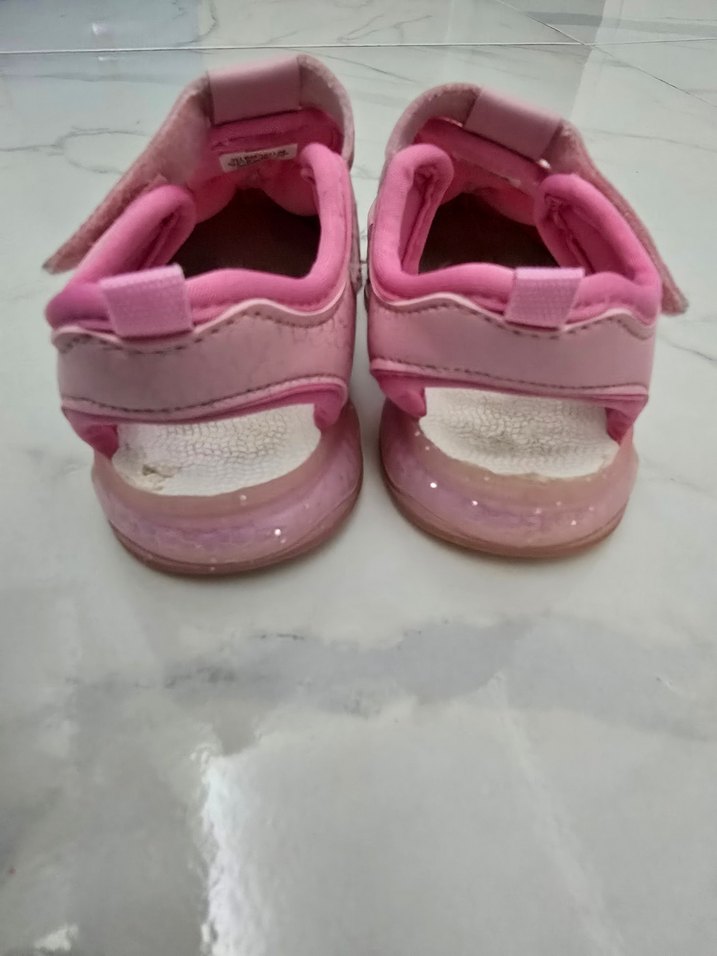 Kız Çocuk Pembe  Desenli Cırtcırtlı Spor Ayakkabı - Görsel 3