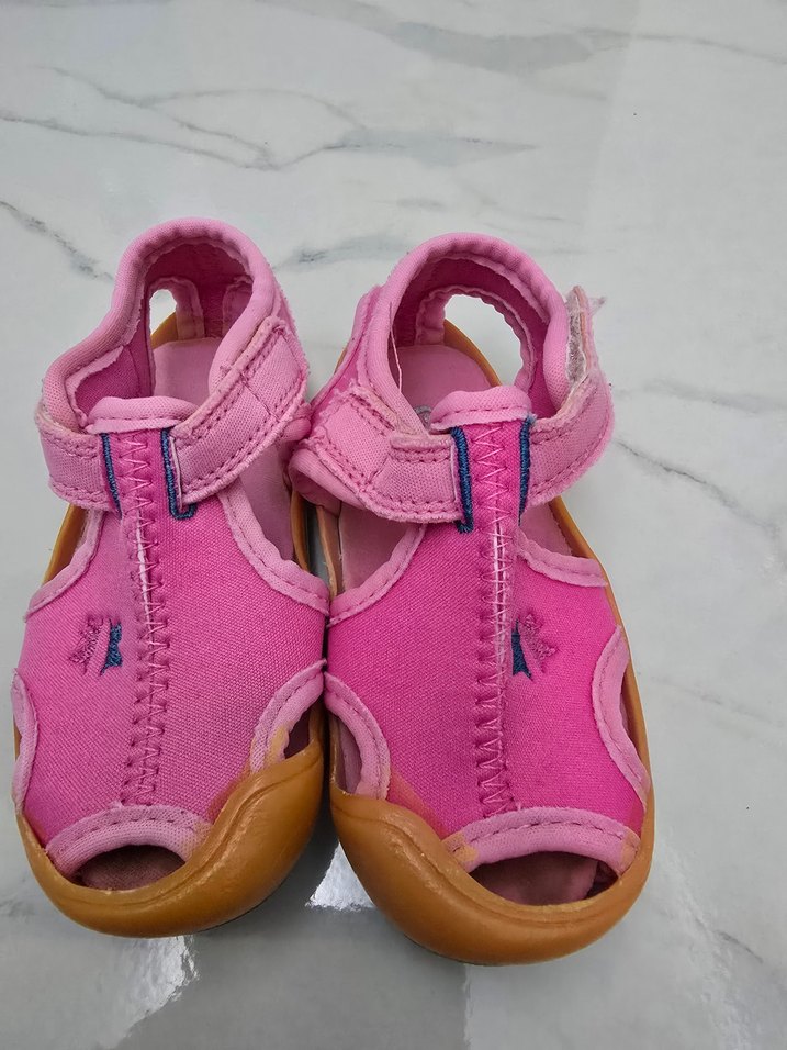 Kız Çocuk Pembe Cırtcırtlı Kauçuk Sandalet - Görsel 2
