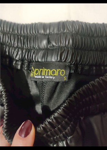 Siyah Deri Kadın Pantolon - Görsel 2