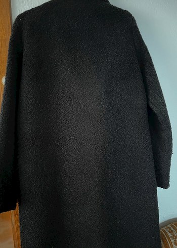 Siyah Uzun Kadın Kaban - Görsel 4