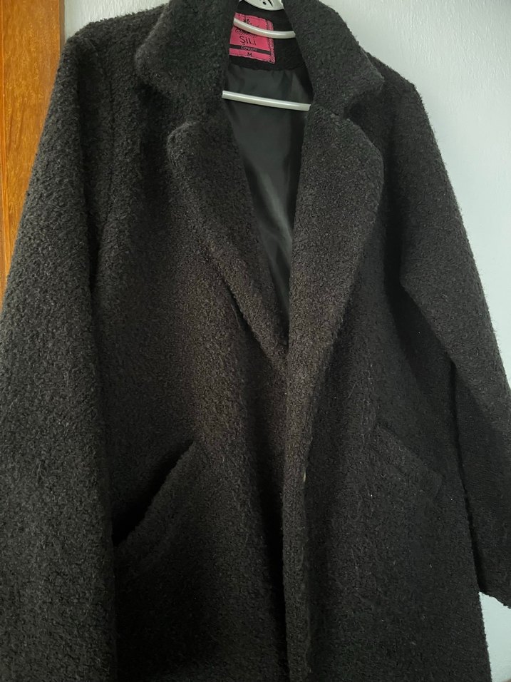 Siyah Uzun Kadın Kaban - Görsel 3