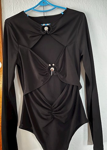 Siyah V Yaka Uzun Kollu Kadın Bluz - Görsel 4