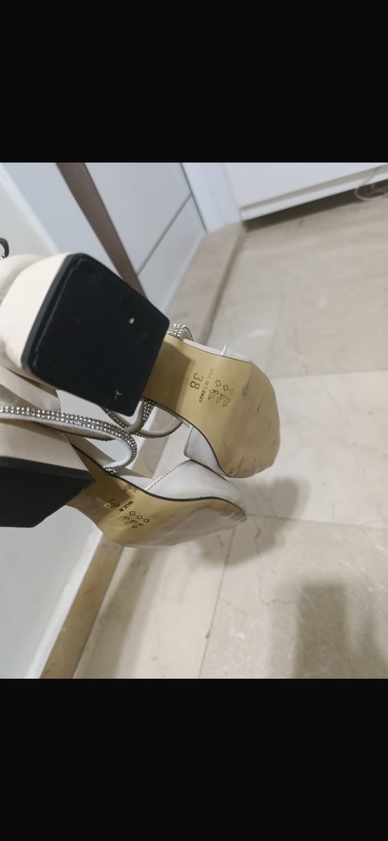 Krem Stiletto Topuklu Kadın Abiye Ayakkabı - Görsel 3