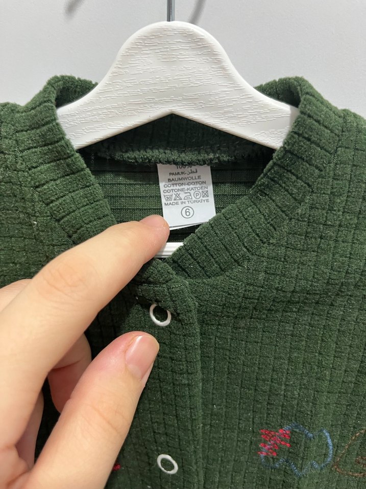 Düğmeli Yeşil Bebek Tulum - Görsel 3