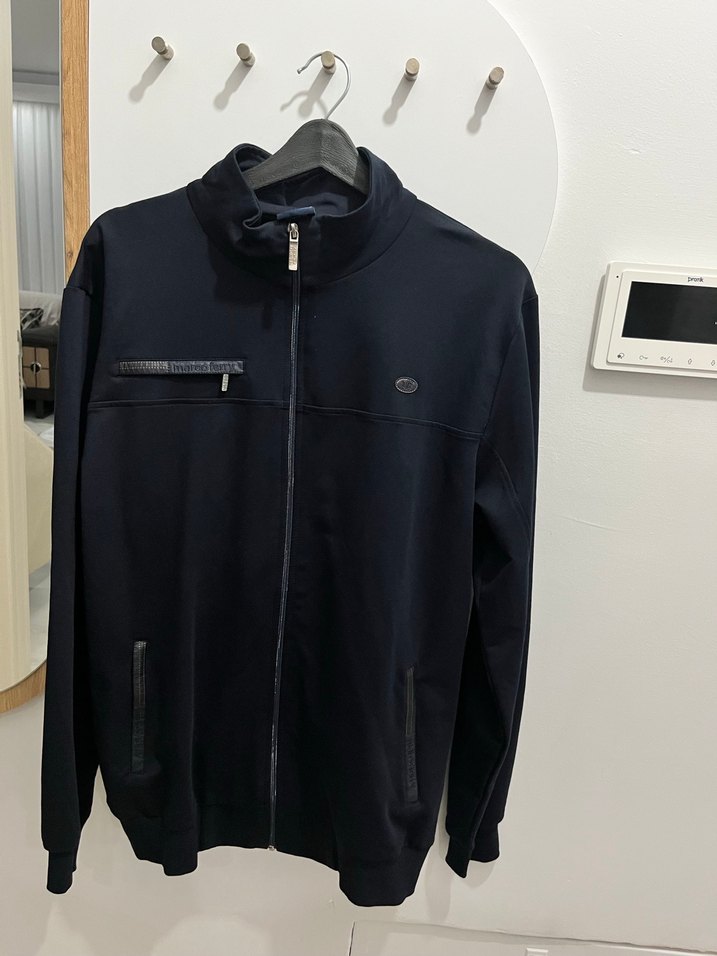 Lacivert Fermuarlı Erkek Yüksek Yaka Ceket - Görsel 2