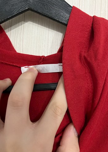 Kırmızı Uzun Kollu Salaş Sweatshirt - Görsel 3