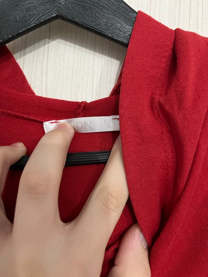 Kırmızı Uzun Kollu Salaş Sweatshirt - Görsel 3