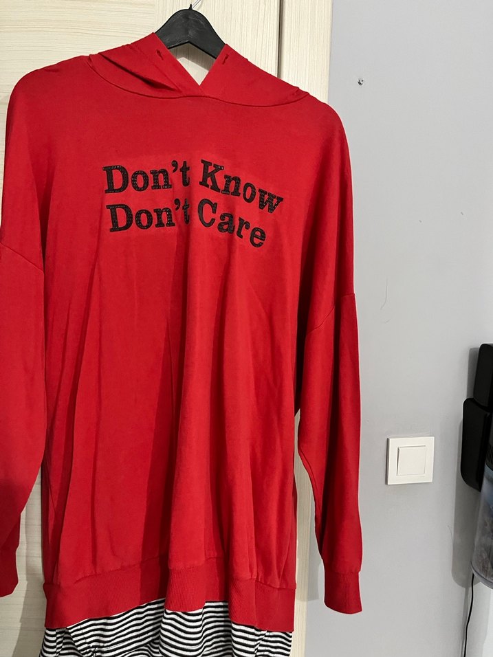 Kırmızı Uzun Kollu Salaş Sweatshirt - Görsel 2