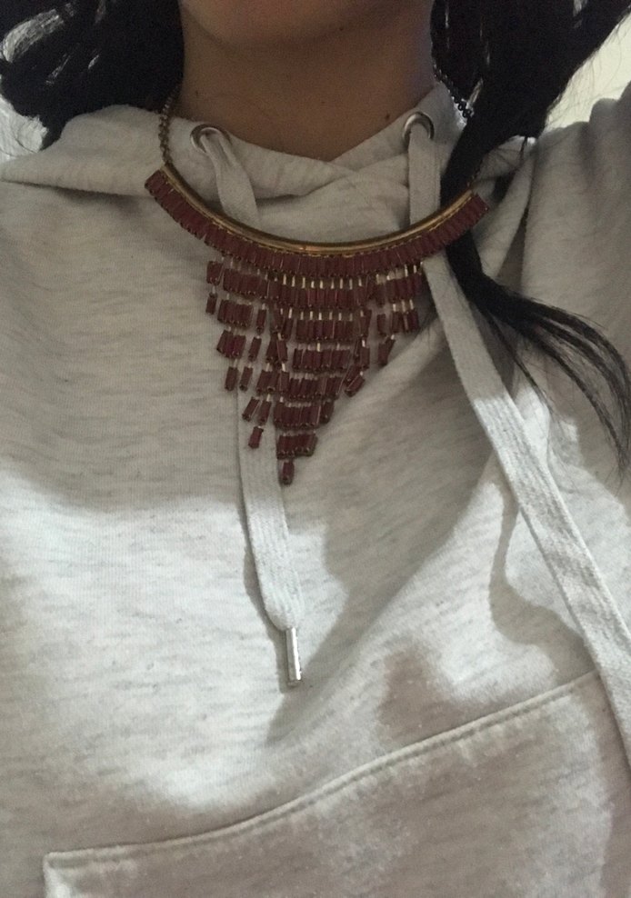 Uzun Parlak Kırmızı Boncuklu Bohem Kolye - Görsel 4