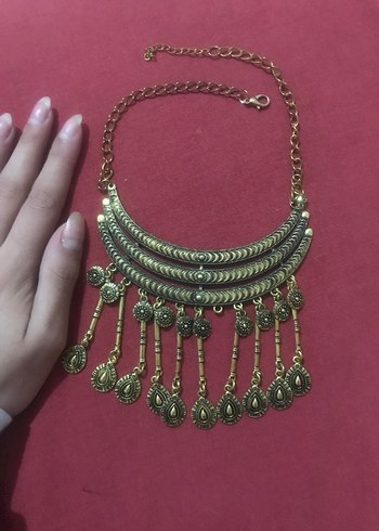 Uzun Zincir Detaylı Bohem Kadın Kolye - Görsel 3