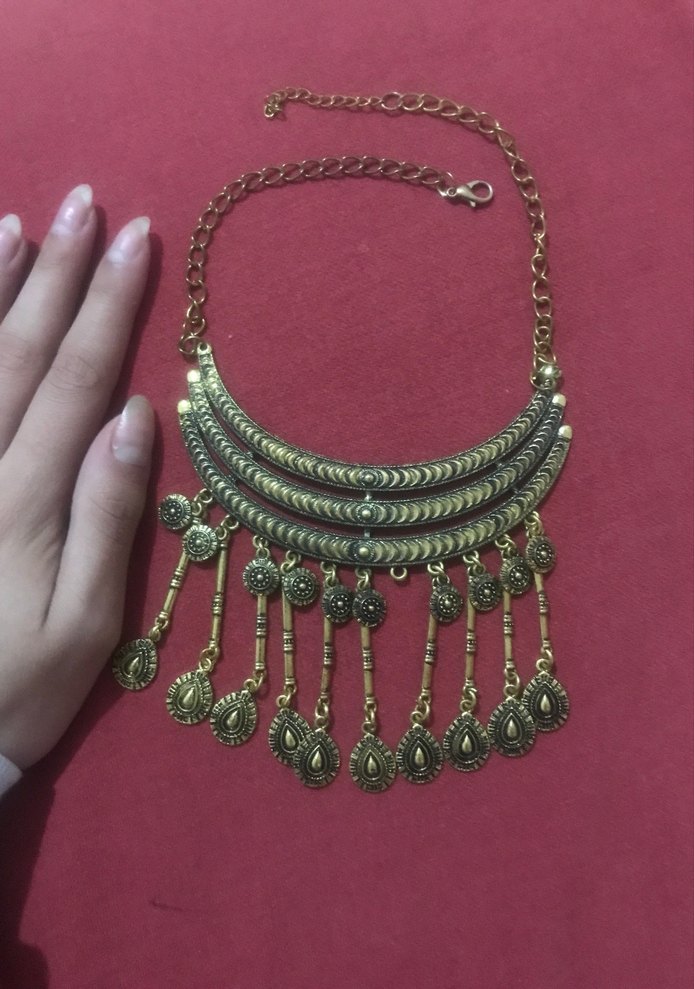 Uzun Zincir Detaylı Bohem Kadın Kolye - Görsel 3