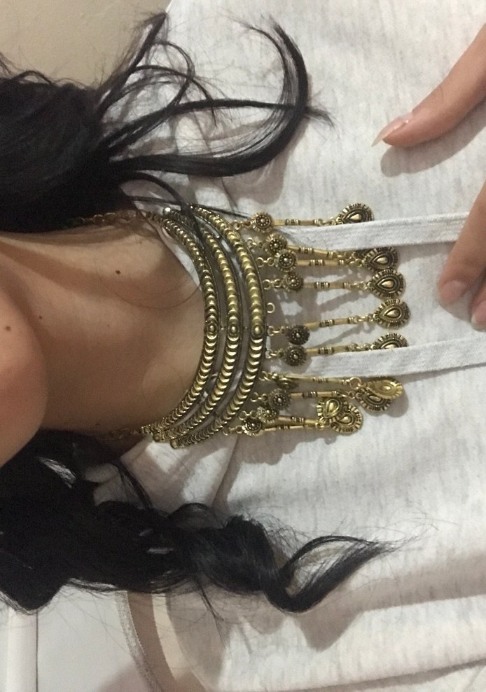 Uzun Zincir Detaylı Bohem Kadın Kolye - Görsel 5