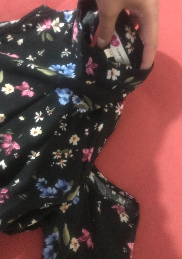 Çiçek Desenli Uzun Kollu Fırfırlı Bluz - Görsel 2