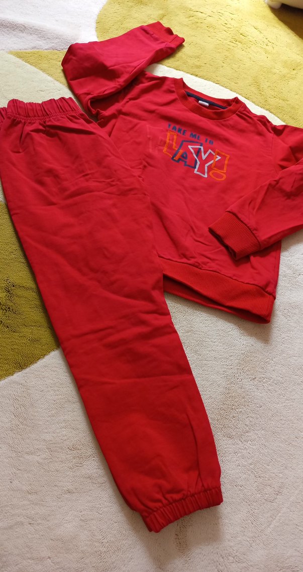 Kırmızı Baskılı  Çocuk Eşofman Takımı - Görsel 2