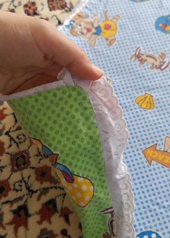 Renkli Nakışlı Çocuk Battaniyesi penye kumaştır - Görsel 4