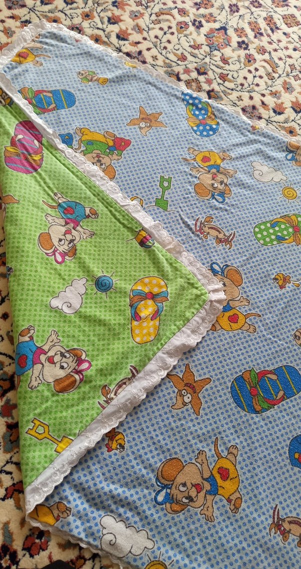 Renkli Nakışlı Çocuk Battaniyesi penye kumaştır - Görsel 5