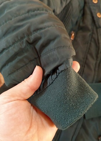 Kürk Detaylı Yeşil kız çocuk Kışlık Mont - Görsel 3