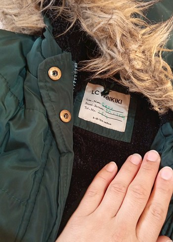 Kürk Detaylı Yeşil kız çocuk Kışlık Mont - Görsel 4