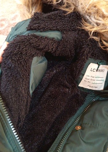 Kürk Detaylı Yeşil kız çocuk Kışlık Mont - Görsel 5