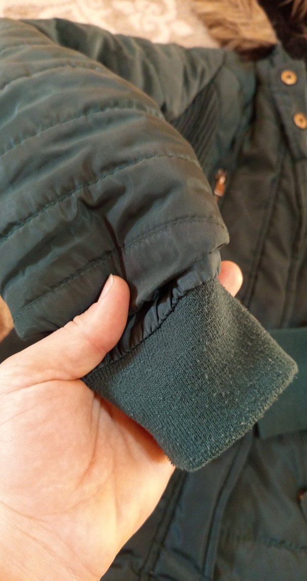 Kürk Detaylı Yeşil kız çocuk Kışlık Mont - Görsel 3