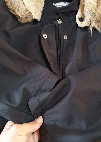 siyah Uzun Sıcak kadın Mont kaban - Görsel 5