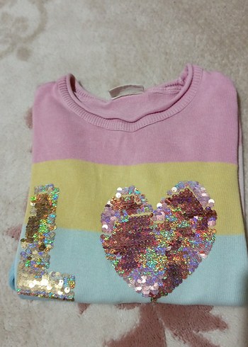 Kız Çocuk Renkli Uzun Kollu Payetli Tişört - Görsel 10