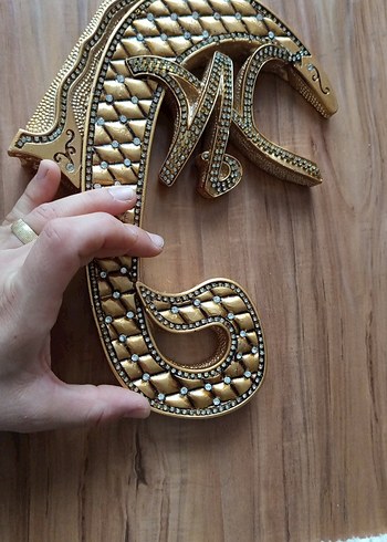 Parlak Altın Renkli   vav Muhammed süsü - Görsel 11