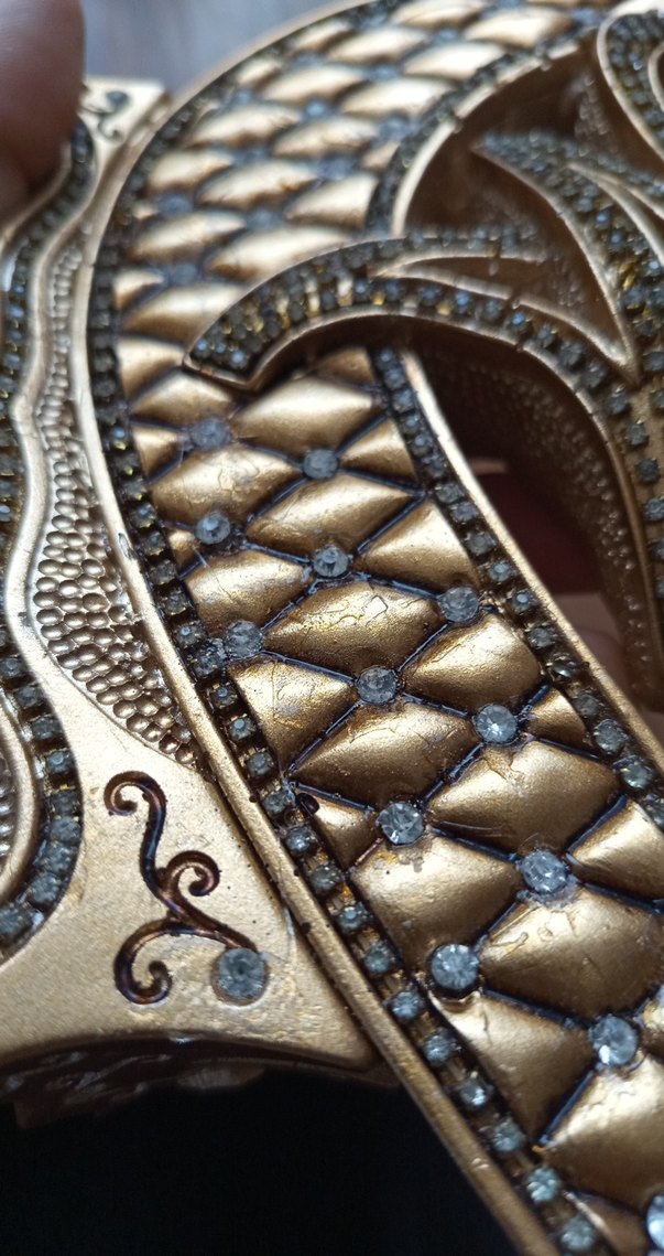 Parlak Altın Renkli   vav Muhammed süsü - Görsel 5