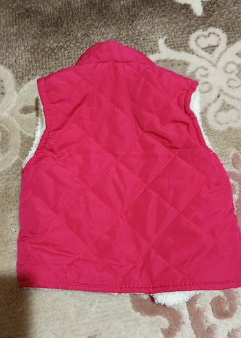 Kız Çocuk Pembe Kürklü Nakışlı Yelek - Görsel 9