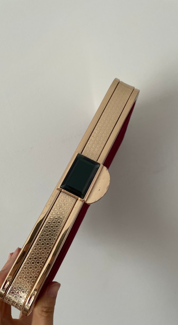 Bordo Süet Tokalı Kadın Portföy Çanta - Görsel 2