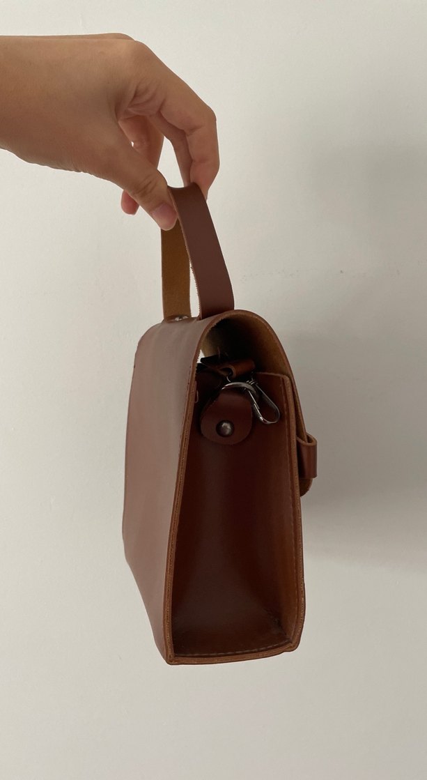 Kahverengi Deri Vintage Kadın Çanta - Görsel 2