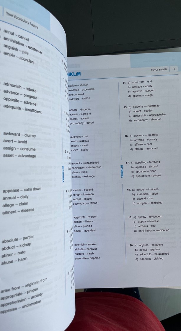 YDS & TOEFL Kelime Kaynağı Kitabı - Görsel 3
