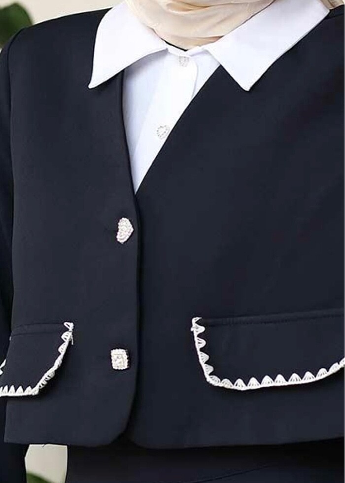 Tesettür ceket etek takım - Görsel 2