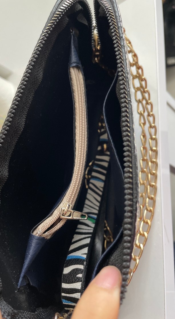 Zebra Desenli Zincir Detaylı Kadın Çanta - Görsel 3