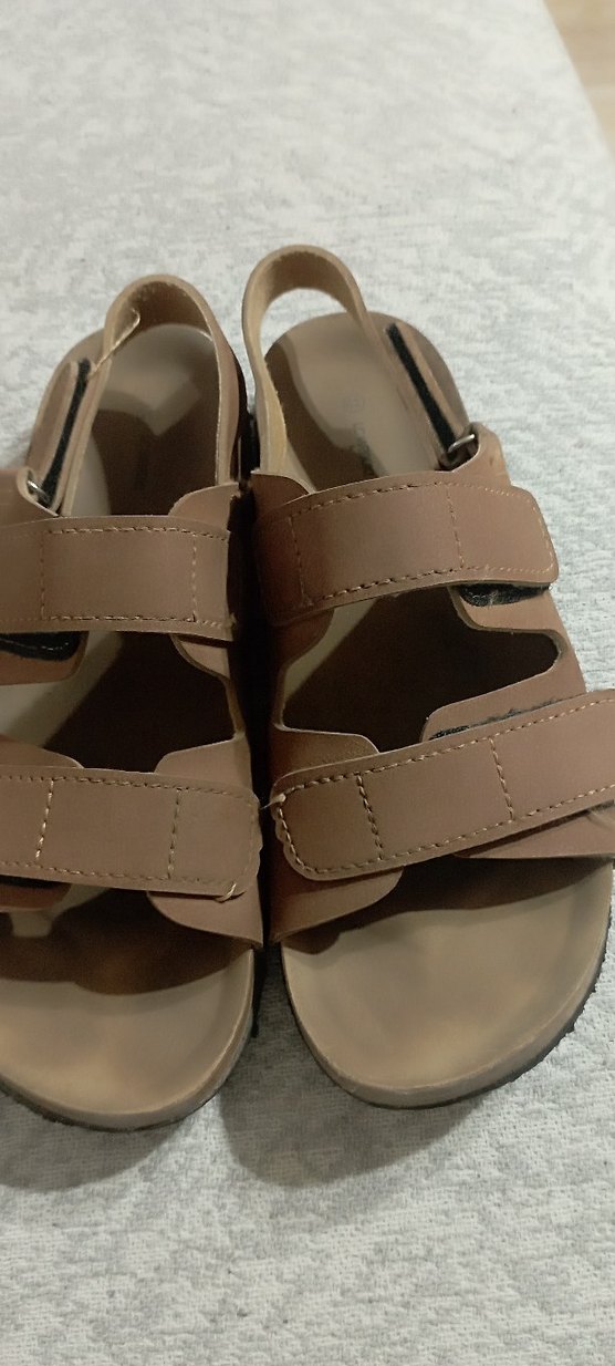 Bej Deri Erkek Sandalet - Görsel 4