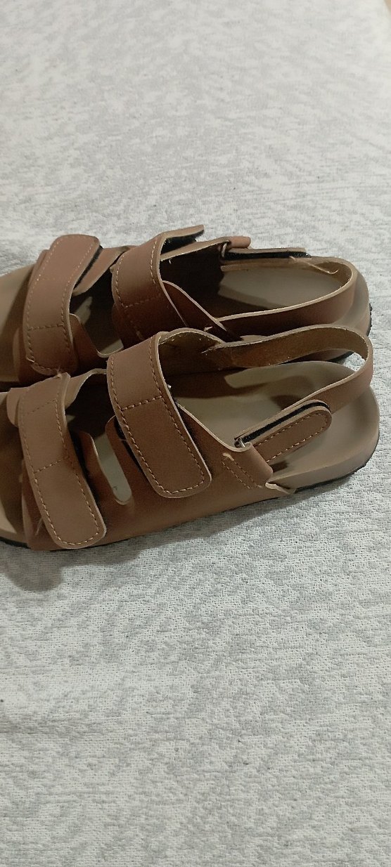 Bej Deri Erkek Sandalet - Görsel 3