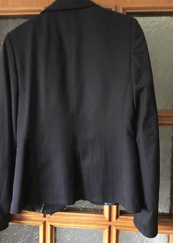 36 Beden Lacivert Kadın Düğmeli Midi Blazer