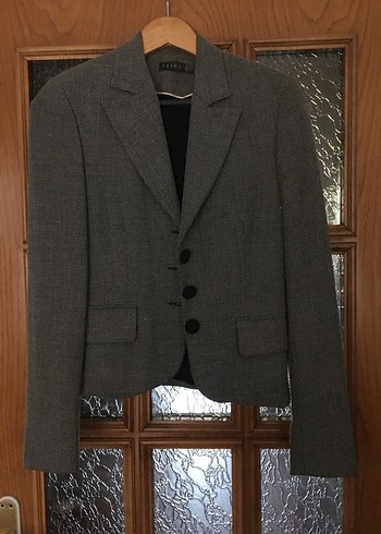 Gri Kadın Yün Blazer Ceket