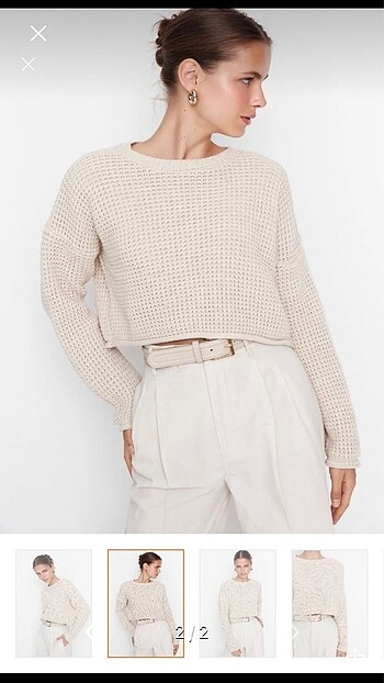 Trendyol & Milla Bej crop kazak