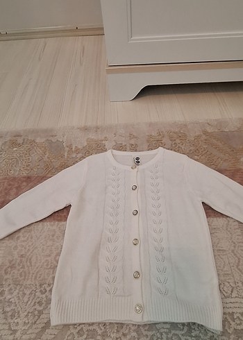 Kız Çocuk Beyaz Örgü Hırka - Görsel 4