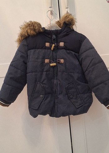 Kürklü Kapüşonlu Erkek Çocuk lacivertMont - Görsel 2