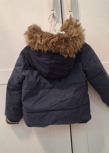 Kürklü Kapüşonlu Erkek Çocuk lacivertMont - Görsel 3