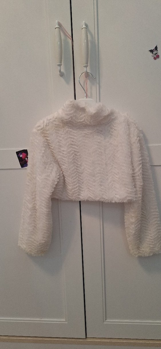 Kız Çocuk Beyaz Kürk Detaylı Bolero - Görsel 3