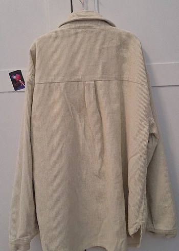 Bej Kiz Keten kadife Gömlek - Görsel 4