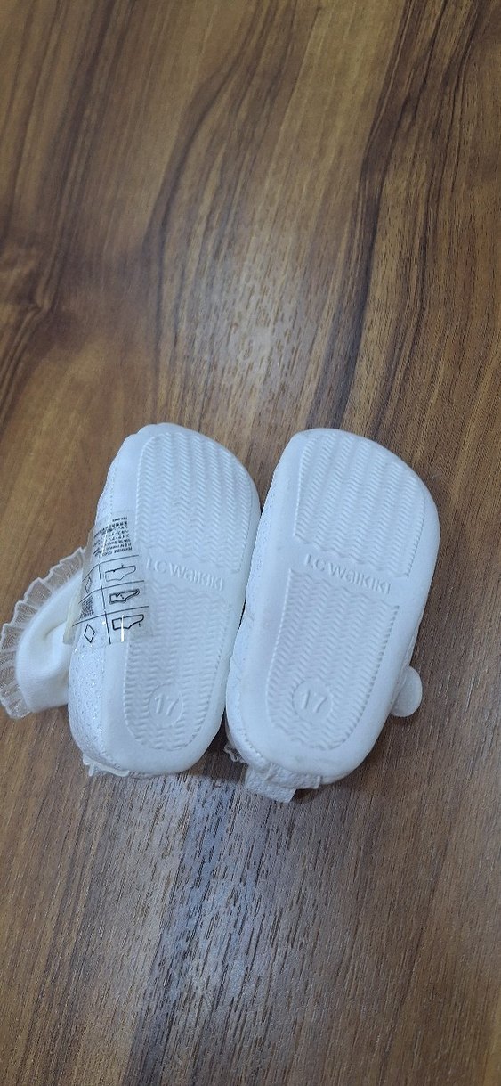 Kız Bebek Beyaz Fiyonklu İlk Adım Ayakkabısı - Görsel 2