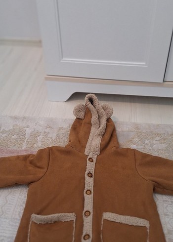 Kahverengi Erkek Çocuk Süet Kürklü Kaban - Görsel 3