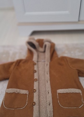 Kahverengi Erkek Çocuk Süet Kürklü Kaban - Görsel 4