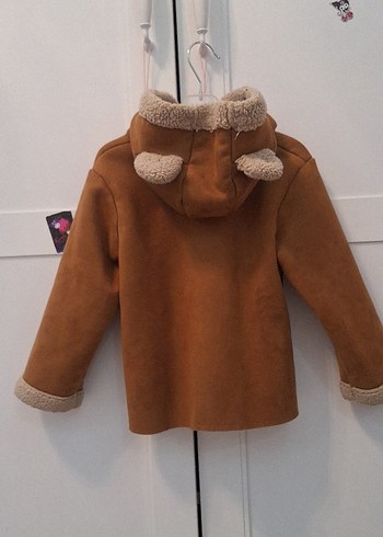 Kahverengi Erkek Çocuk Süet Kürklü Kaban - Görsel 5