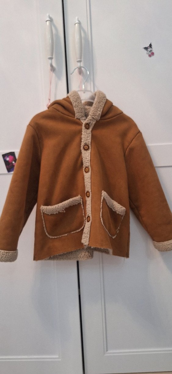 Kahverengi Erkek Çocuk Süet Kürklü Kaban - Görsel 2